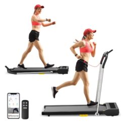 ADVWIN Treadmill Under Desk Walking Pad w/400mm Running Belt, Electric Foldable Walking Running Machine for Home Office Exercise Fitness