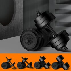 BLACK LORD 7-40kg Adjustable Dumbbell Set Rubber Weight Plates Lifting Bench