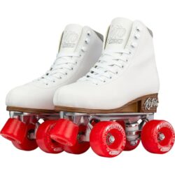 Crazy Skates RETRO Size Adjustable Roller Skates White (Small, Medium)