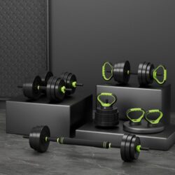 Everfit 25kg Adjustable Dumbbells Set Kettle Bell Weight Plates Barbells Gym