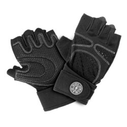 Gold’s Gym L/XL Training Gloves Weight Lifting Fitness Workout w/Wrist Strap BLK