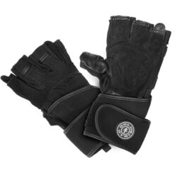 Gold’s Gym M/L Leather/Suede Training Gloves/Weight Lifting Fitness Workout BLK