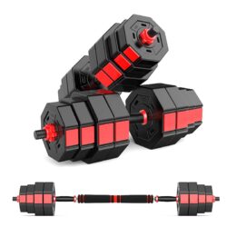 JMQ FITNESS Octagon 40Kg Dumbbells Connecting Rod Home Gym Exercise Training Barbells