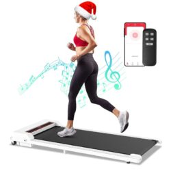 Walking Pad Treadmill Under Desk Electric Compact Walking Machine Home Office Gym Exercise Fitness White