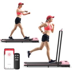 Walking Pad Treadmill Under Desk Foldable Compact Electric Walking Machine Home Office Gym Exercise Fitness Pink